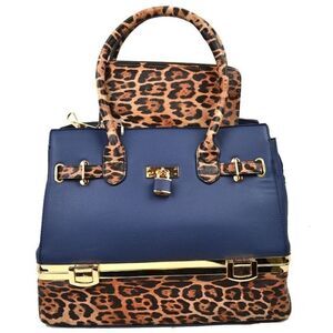 Leopard Pattern Double Handles bag